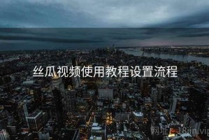 丝瓜视频使用教程设置流程