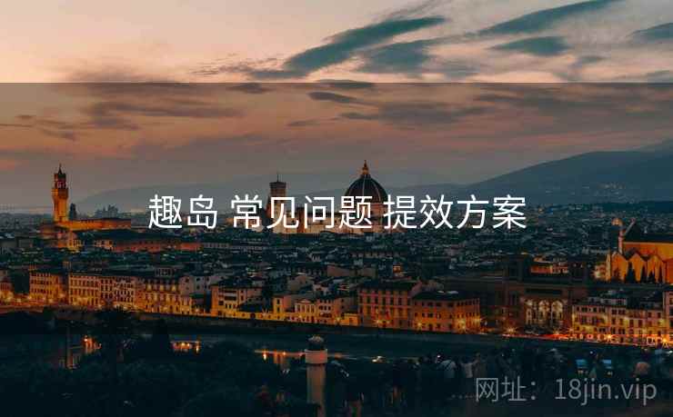 趣岛 常见问题 提效方案