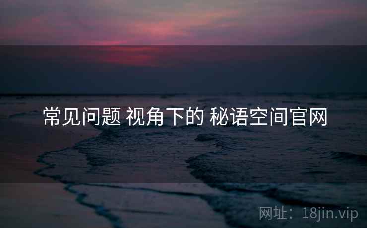 常见问题 视角下的 秘语空间官网